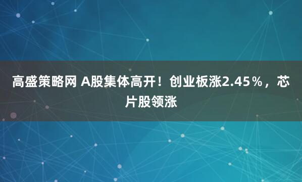 高盛策略网 A股集体高开！创业板涨2.45％，芯片股领涨