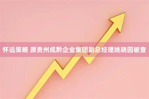 怀远策略 原贵州成黔企业集团副总经理姚晓园被查
